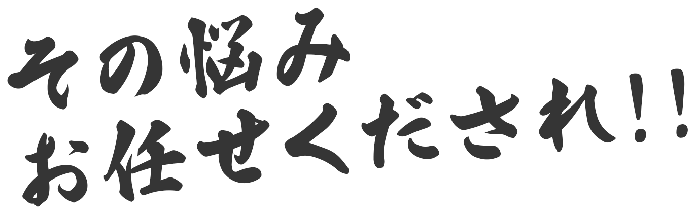 その悩みお任せくだされ！！